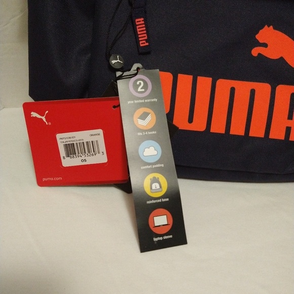 Last one**Puma Orange and Blue Mesh Backpack - Picture 3 of 8